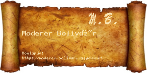 Moderer Bolivár névjegykártya